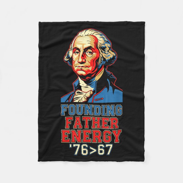 76 67 George Washington Founding Father History Fu Fleece Blanket (Front)