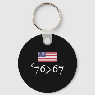 76 67 Us Flag Seventy Six Sixty Seven 6 7 Math Jok Key Ring