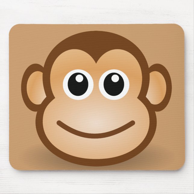 76-Free-Cute-Cartoon-Monkey-Clipart-Illustration Mouse Mat (Front)