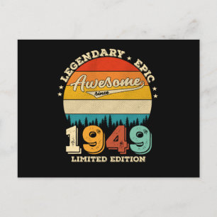 76 Year Old Bday 1949 Awesome 76th Birthday Gift Postcard