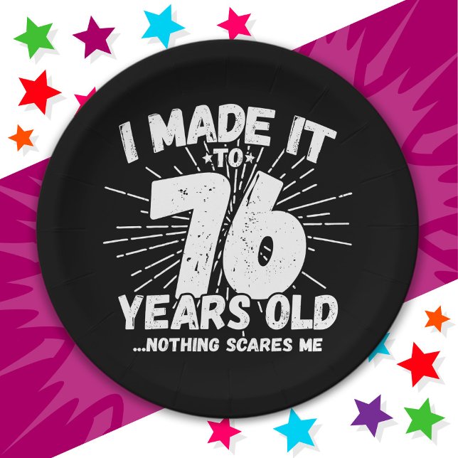 76 Year Old Sarcastic Meme Funny 76th Birthday Paper Plate (Creator Uploaded)