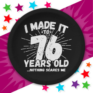 76 Year Old Sarcastic Meme Funny 76th Birthday Paper Plate