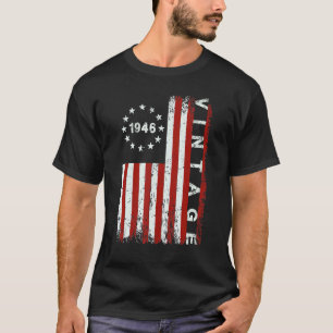 76 Year Old Vintage 1946 American Flag 76th Bday M T-Shirt
