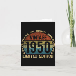 76 Year Old Vintage 1950 Limited Edition 76th Birt Card