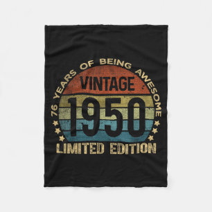 76 Year Old Vintage 1950 Limited Edition 76th Birt Fleece Blanket