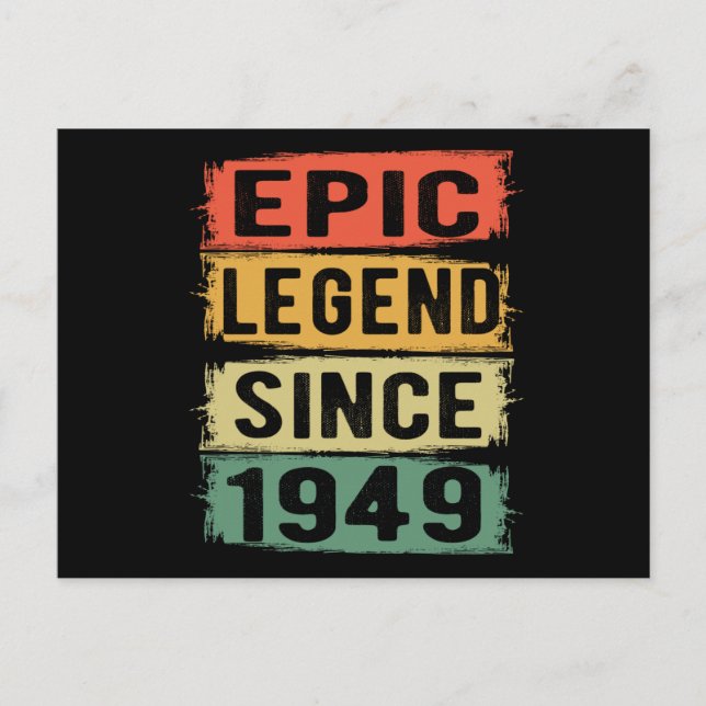 76 Years Old Bday 1949 Epic Legend 76th Birthday Postcard (Front)