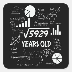 76 Years Old Bday Math Teacher 76th Birthday Gift Square Sticker