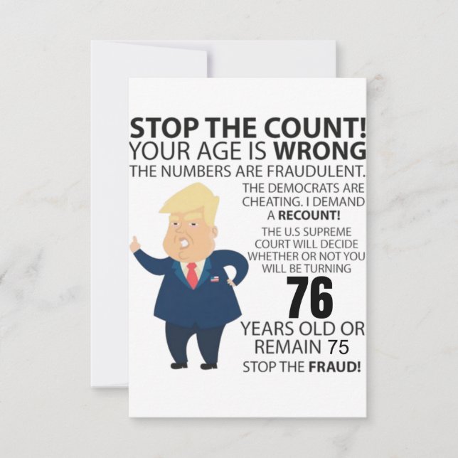 76 Years Trump Happy Birthday Present Funny (Front)