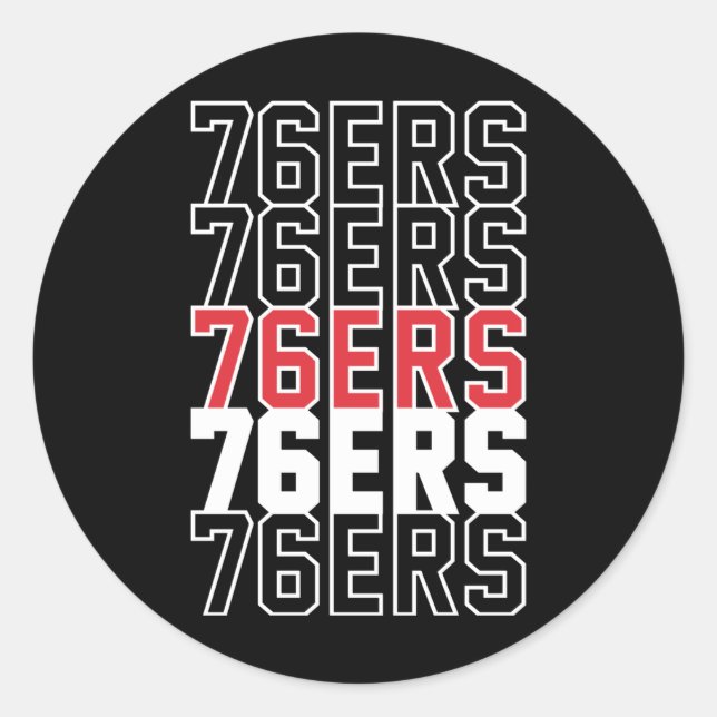 76ers  classic round sticker (Front)