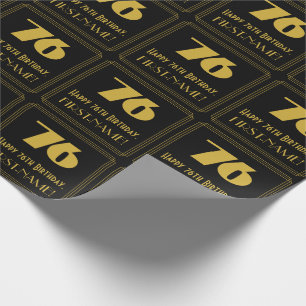 76th Birthday – Art Deco Inspired Look "76" & Na Wrapping Paper