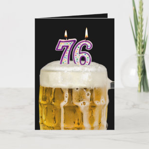 76th Birthday Beer on black Card