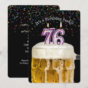 76th Birthday Beer Party Invitation