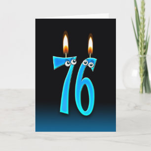 76th Birthday Candles Card