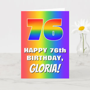 76th Birthday: Colourful, Fun Rainbow Pattern # 76 Card