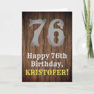 76th Birthday: Country Western Inspired Look, Name Card
