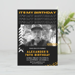 76th birthday invitations Men Photo Spray paint