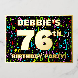 76th Birthday Party — Fun, Colourful Music Symbols