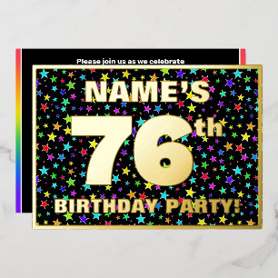 76th Birthday Party — Fun, Colourful Stars Pattern