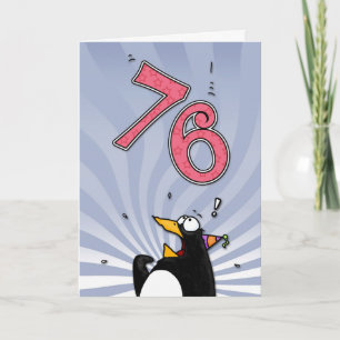 76th Birthday - Penguin Surprise Card