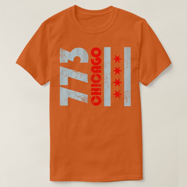773 Chicago Flag Vintage Fade T-Shirt (Design Front)