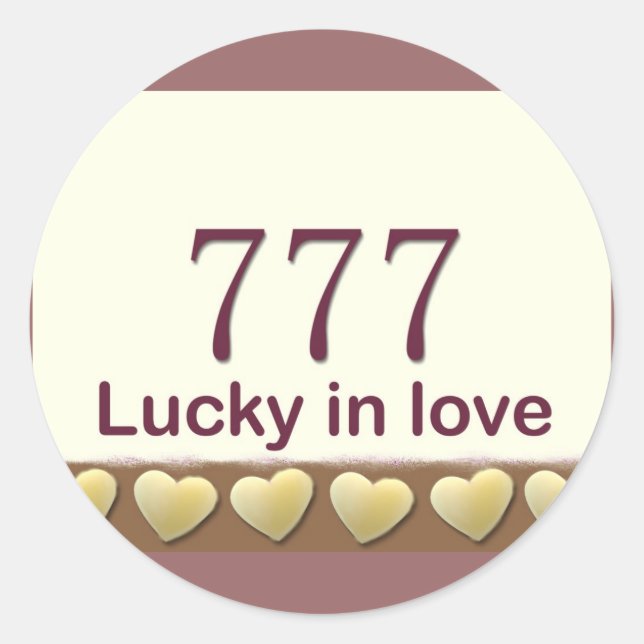 777 Lucky in love Classic Round Sticker (Front)