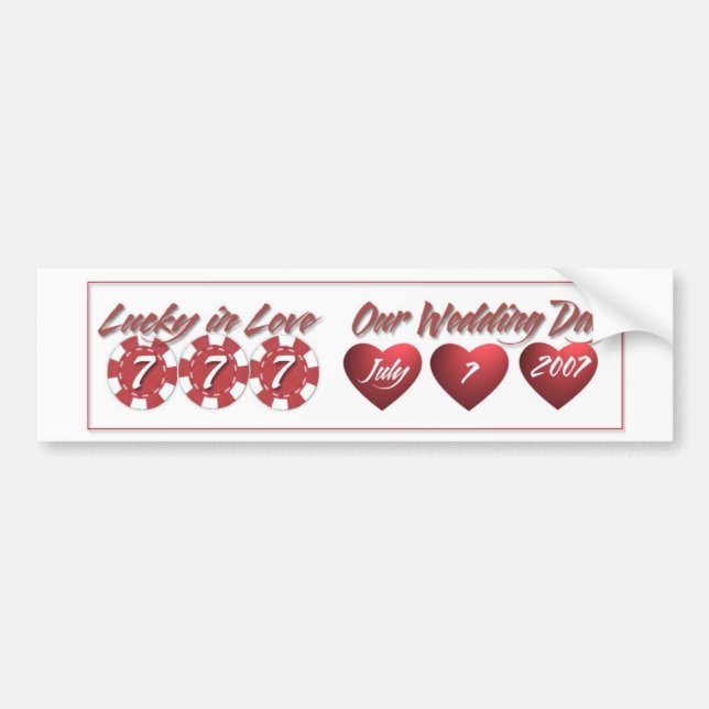 777 Wedding Bumper Sticker (Front)