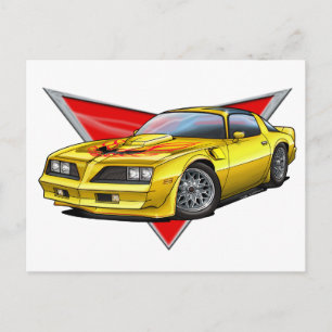 77-78 Yellow Firebird TA Postcard