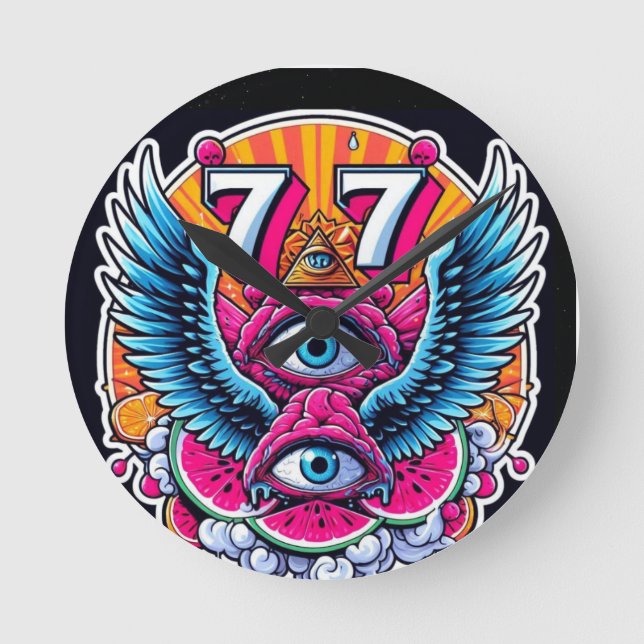 77-luck round clock (Front)