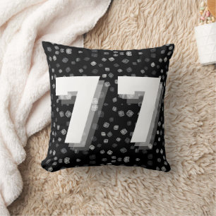 77|Seven Twice|Rolling Dice|Black & White Cushion