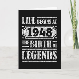 77 Year Old 1948 Birth Of Legend 77th Birthday Card