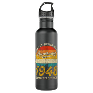 77 Year Old 1948 Retro Awesome 77th Birthday Gift 710 Ml Water Bottle