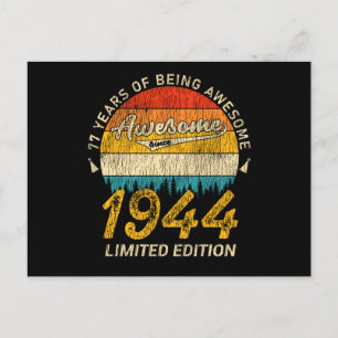 77 Year Old Bday 1944 Awesome Since 77th Birthday Postcard