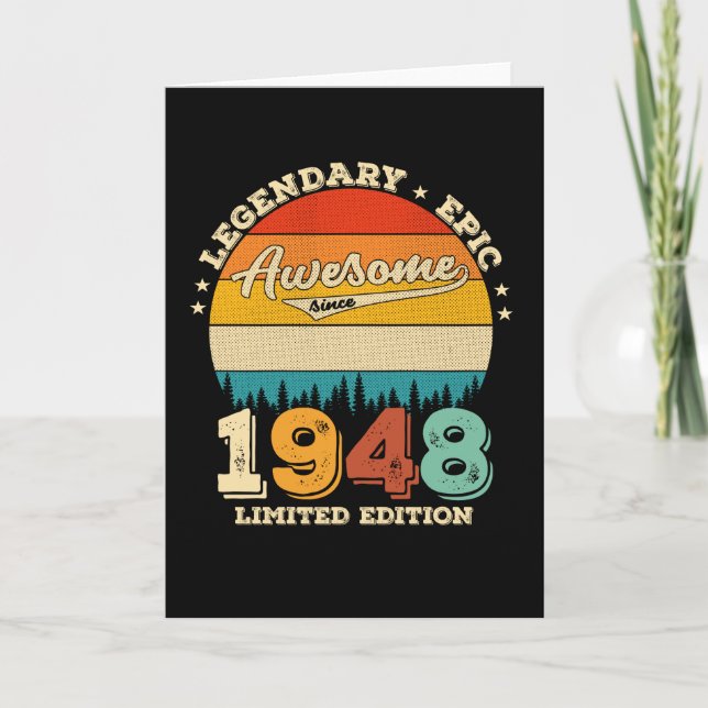 77 Year Old Bday 1948 Awesome 77th Birthday Gift Card (Front)