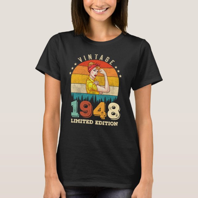 77 Year Old Bday 1948 Vintage 77th Birthday Women T-Shirt (Front)