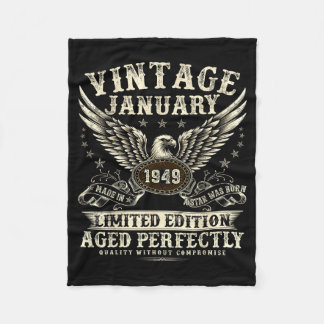 77 Year Old Legend Were Born In January 1949 Birth Fleece Blanket