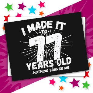 77 Year Old Sarcastic Meme Funny 77th Birthday Postcard