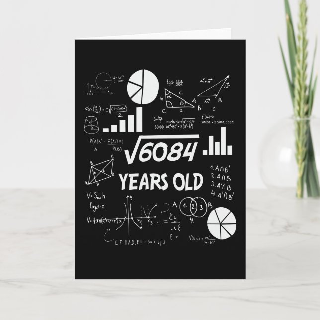77 Years Old Bday Math Teacher 77th Birthday Gift Card (Front)