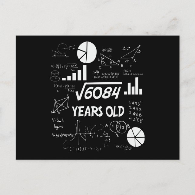 77 Years Old Bday Math Teacher 77th Birthday Gift Postcard (Front)