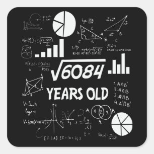 77 Years Old Bday Math Teacher 77th Birthday Gift Square Sticker