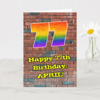 77th Birthday: Fun Graffiti-Inspired Rainbow 77