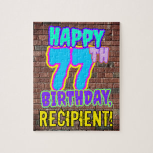 77th Birthday ~ Fun, Urban Graffiti Inspired Look Jigsaw Puzzle