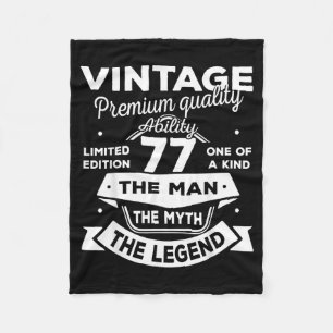 77th Birthday Gift Man Myth Legend 1949 77 Years Fleece Blanket
