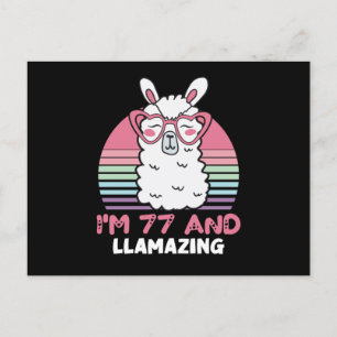 77th Birthday Llamazing Llama 77 Year Old Birthday Postcard