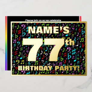 77th Birthday Party — Fun, Colourful Music Symbols