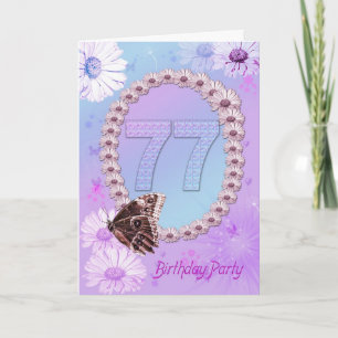 77th Birthday party Invitation