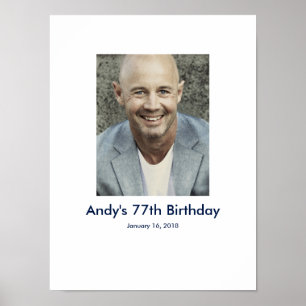 77th Birthday photo custom Sign In Party Board 77