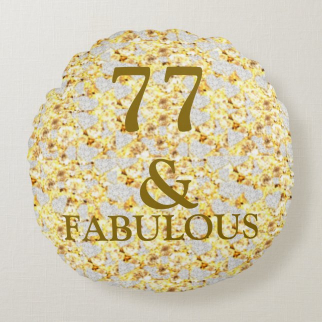 77th Birthday  Round Cushion (Front)