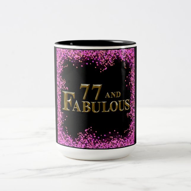 77th Birthday  Two-Tone Coffee Mug (Center)