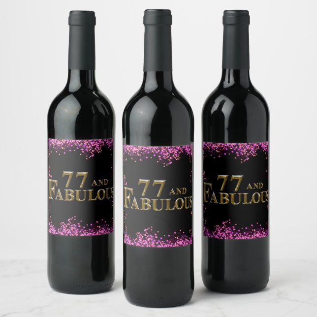77th Birthday  Wine Label (Bottles)