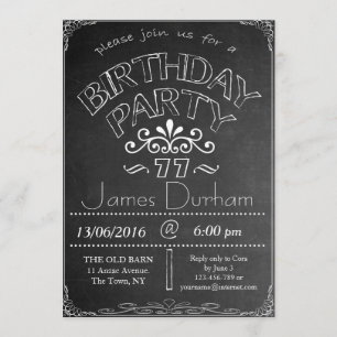 77th Chalkboard Birthday Celebration Invitation